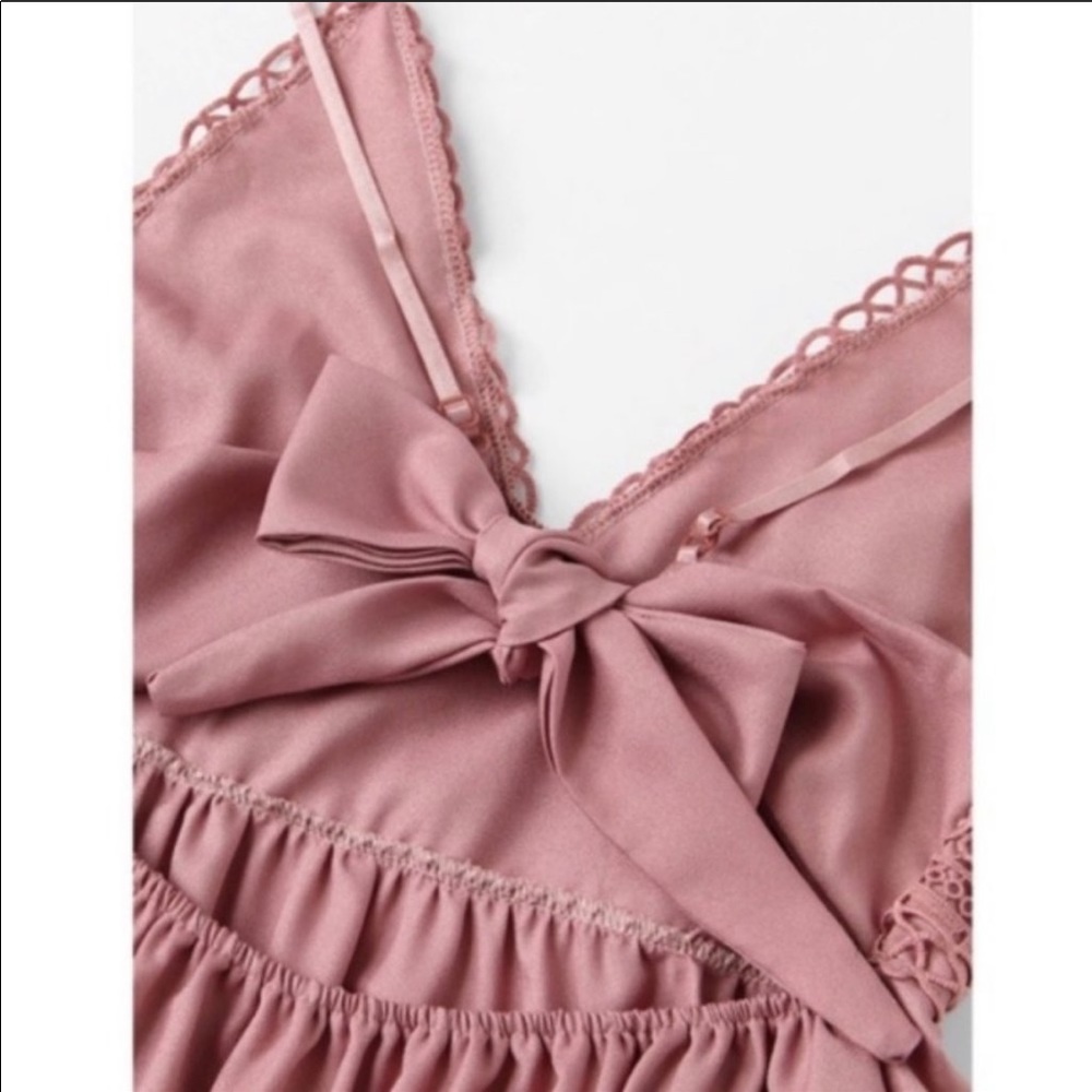 Romantic Ruffled Bow-Tie Back Dress - Picture 3 of 4